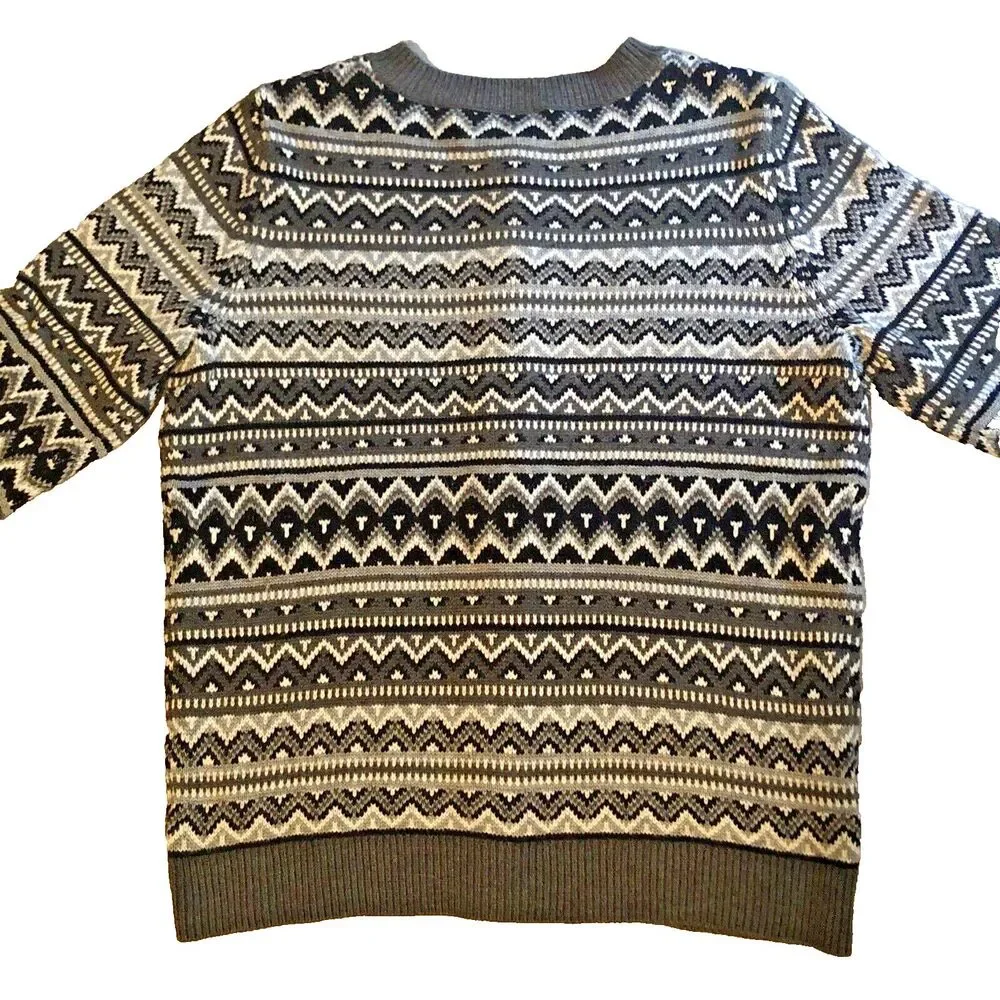Talbots Lambswool Nordic Cardigan Womens Size M Elegant Beaded Artsy Sweater